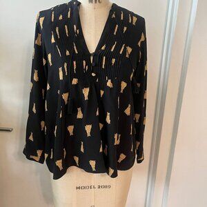 Sea New York Cheetah Silk Printed Blouse Size 2 As seen on New Girl!